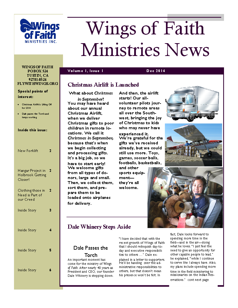 Newsletter December 2014 page 1